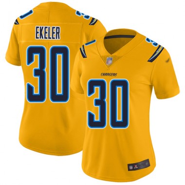 Los Angeles Chargers NFL Football Austin Ekeler Gold Jersey Women Limited 30 Inverted Legend